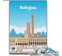 Rompecabezas para Adultos de 1000 Piezas Viaje a Bolonia, desafiante Pero Divertido, con póster y Hoja de Trivia a Juego (38x52cm) 1000 Piezas
