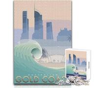 Rompecabezas para Adultos de 1000 Piezas, Viaje a Gold Coast, desafío único, Juego de Corte de precisión, Obra de Arte, Regalo, tamaño 38x52cm