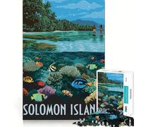 Rompecabezas para Adultos de 1000 Piezas Viaje a Las Islas Salomón, Arte de Bordes precisos, Juguete Creativo, Juego para Momentos acogedores, Pieza de Arte navideña (38x52cm)