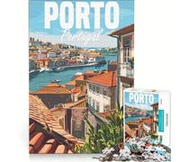 Rompecabezas para Adultos de 1000 Piezas Viaje a Oporto Portugal Juego Educativo dificultad Alta cumpleaños y Navidad 38x26cm