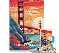 Rompecabezas para Adultos de 1000 Piezas: Viaje a San Francisco, Juego Interactivo, Ideal para Padres e Hijos, cumpleaños y Navidad 50x75cm