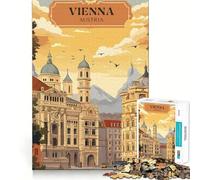 Rompecabezas para Adultos de 1000 Piezas Viaje a Viena, Arte de Bordes precisos, Juguete de Habilidad Creativa, Juego de Entretenimiento, Pieza de Arte navideña (38x26cm)