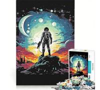 Rompecabezas para Adultos de 1000 Piezas Viaje al Espacio, Pintura, Juegos relajantes, Actividades Divertidas en casa, con póster y Hoja de Preguntas a Juego 50x75cm