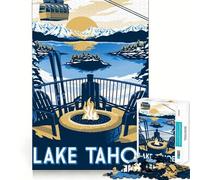 Rompecabezas para Adultos de 1000 Piezas Viaje al Lago Tahoe Juego de lógica con Piezas de Ajuste preciso Divertido y Acogedor Regalo Ideal para cumpleaños (50x75cm)