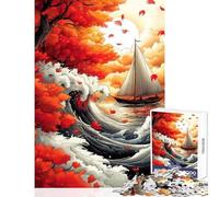 Rompecabezas para Adultos de 1000 Piezas Viaje en velero de otoño Juego Imposible Juguete Educativo antiestrés Que fomenta el Amor en la Pareja (38x26cm)