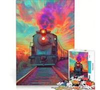 Rompecabezas para Adultos de 1000 Piezas Viaje místico en Tren Juego Imposible Mejora la Memoria con Piezas de Formas aleatorias Que encajan Perfectamente 50x75cm