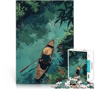 Rompecabezas para Adultos de 1000 Piezas Viaje por el río de Vietnam Análisis y lógica con Piezas de Formas aleatorias Que se entrelazan Completamente 75x50cm
