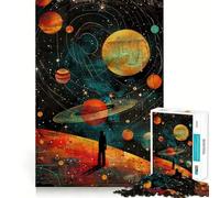 Rompecabezas para Adultos de 1000 Piezas Viajero Planetas, Juego de lógica con Piezas de Ajuste preciso, Divertido y Acogedor, Regalo de cumpleaños (38x26cm)