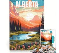 Rompecabezas para Adultos de 1000 Piezas: Viajes a Alberta, Canadá Juegos educativos Diversión en casa Cada Pieza es única 38x26cm