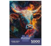 Rompecabezas para Adultos De 1000 Piezas Vibrant Cosmic Bull Rompecabezas para Adultos Juguete Decoración De Pared Difícil Difícil para Cumpleaños, Navidad 52x38cm/1000pcs