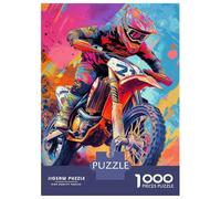 Rompecabezas para Adultos De 1000 Piezas Vibrant Motocross Rider in Action Rompecabezas para Adultos Juguetes Antiestrés Decoración del Hogar Juego Desafiante Regalos 38x26cm/1000pcs