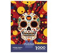 Rompecabezas para Adultos De 1000 Piezas Vibrant Skull Art -3 Rompecabezas para Adultos Juguetes Antiestrés Decoración Actividades Divertidas En Casa 70x50cm/1000pcs
