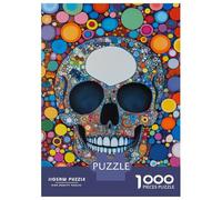 Rompecabezas para Adultos De 1000 Piezas Vibrant Skull Art -5 Rompecabezas para Adultos Juguetes Antiestrés Decoración del Hogar Juego Desafiante Regalos 70x50cm/1000pcs