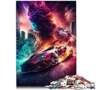 Rompecabezas para adultos de 1000 piezas vibrante huracán coche difícil rompecabezas duro 14.95 x 20.47 pulgadas, adecuado para decoración de escritorio