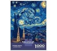 Rompecabezas para Adultos De 1000 Piezas Vienna Austria Starry Night Art Rompecabezas para Adultos Juegos De Relajación Regalo De Cumpleaños Regalos para Reducir El Estrés 52x38cm/1000pcs