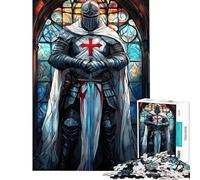 Rompecabezas para Adultos de 1000 Piezas Vigilia de los Caballeros Templarios Rompecabezas Familiar Una Obra de Arte Un Gran Regalo para los Amantes de los Juegos (tamaño 38x26cm)