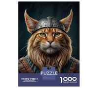 Rompecabezas para Adultos De 1000 Piezas Viking Cat Portrait Rompecabezas para Adultos Juego Práctico Corte De Precisión 38x26cm/1000pcs