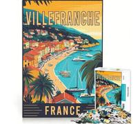 Rompecabezas para Adultos de 1000 Piezas, Villefranche-Sur-Mer en Francia, Juegos relajantes, decoración del hogar, Regalos de cumpleaños 38x52cm