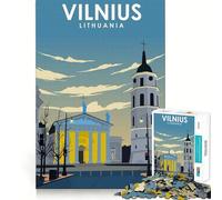 Rompecabezas para Adultos de 1000 Piezas, Vilna, Lituania, Viaje, Arte de Corte preciso, Juego cognitivo, Juguete, Tiempo de Juego Relajante, Arte de Pared navideño (50x75cm)
