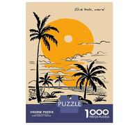 Rompecabezas para Adultos De 1000 Piezas Vintage Car on Tropical Beach Rompecabezas para Adolescentes Juego Práctico Decoración del Hogar 38x26cm/1000pcs