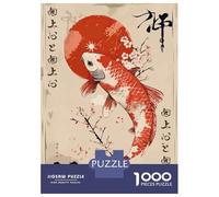 Rompecabezas para Adultos De 1000 Piezas Vintage Japanese Koi Fish Rompecabezas Juego De Ingenio Mejora La Memoria Regalos para Amigos Y Familiares 52x38cm/1000pcs