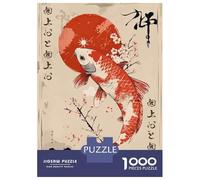 Rompecabezas para Adultos De 1000 Piezas Vintage Japanese Koi Fish Rompecabezas para Adultos Juego Familiar Pero Divertido Y Humorístico Cumpleaños 70x50cm/1000pcs