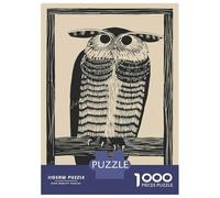 Rompecabezas para Adultos De 1000 Piezas Vintage Linocut Owl Rompecabezas para Adultos Juguetes Antiestrés Análisis Y Lógica Oferta como Regalos para Toda La Familia 52x38cm/1000pcs