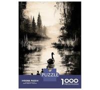 Rompecabezas para Adultos De 1000 Piezas Vintage Serenity - Duck Family on A Peaceful Lake Rompecabezas para Adultos Juguetes Antiestrés Decoración Actividades Divertidas En Casa 52x38cm/1000