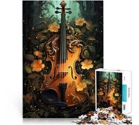 Rompecabezas para Adultos de 1000 Piezas Violín Violinista Vintage Hecho de Papel，para Mayores de 14 años Juego Familiar cumpleaños y Navidad。tamaño：38x52cm