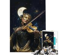 Rompecabezas para Adultos de 1000 Piezas Violinista bajo la Luna Rompecabezas de 1000 Piezas para decoración del hogar Juguete de desafío difícil Regalos para Amigos y Familiares (50x75cm)