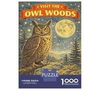 Rompecabezas para Adultos De 1000 Piezas Visit The Owl Woods Vintage Rompecabezas Juego De Ingenio Aliviador del Estrés Difícil Y Desafiante 38x26cm/1000pcs