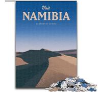 Rompecabezas para Adultos de 1000 Piezas, Visita a Namibia, desafío difícil para aliviar el estrés con póster a Juego y Hoja de Trivia de 50x75cm