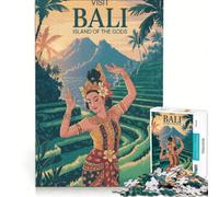 Rompecabezas para Adultos de 1000 Piezas Visita Bali la Isla de los Dioses Juegos Divertidos para Toda la Familia Piezas de Formas aleatorias Que encajan Perfectamente 38x52cm