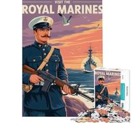 Rompecabezas para Adultos de 1000 Piezas Visita el póster de los Royal Marines Diversión en casa Actividades Regalos para Mujeres Juego Familiar para Mayores de 14 años (38x52cm)