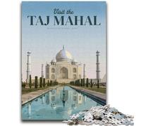 Rompecabezas para Adultos de 1000 Piezas: Visita el Taj Mahal, un desafío difícil para aliviar el estrés y Fortalecer el Amor en Pareja (tamaño 38x26cm)