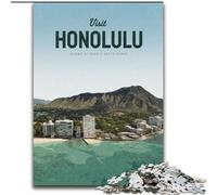 Rompecabezas para Adultos de 1000 Piezas, Visita Honolulu, Juguetes antiestrés, cumpleaños para Mayores de 14 años, 50x75cm