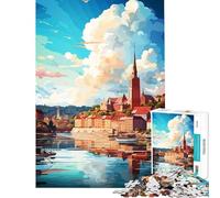 Rompecabezas para Adultos de 1000 Piezas Visita Oslo Juego Familiar desafiante Juguetes Gran Regalo para los Amantes de los Juegos de Nivel difícil (tamaño 50x75cm)