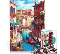 Rompecabezas para Adultos de 1000 Piezas Visita Venecia Juego de ingenio para divertirse en Familia para Fortalecer el Amor en Pareja 38x26cm
