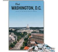Rompecabezas para Adultos de 1000 Piezas Visita Washington DC Juguetes educativos Decoración única para el hogar y Regalos para Mayores de 14 años (26x38cm) 1000 Piezas
