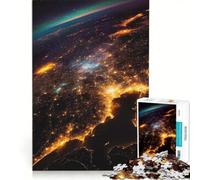 Rompecabezas para Adultos de 1000 Piezas Vista Espacial de la Tierra Juego Interactivo Actividades Divertidas para Hacer en casa fortalece el Amor Entre Parejas 50x75cm