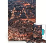 Rompecabezas para Adultos de 1000 Piezas,Vista Nocturna del Coliseo,Arte de Borde Premium,Juguete para desarrollar la Capacidad cognitiva,Juego Casual,diversión de cumpleaños (38x26cm)