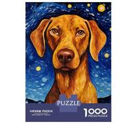 Rompecabezas para Adultos De 1000 Piezas Vizsla Dog Starry Night Rompecabezas para Adultos Juguete Decoración De Pared Difícil Regalos para Amigos Y Familiares 52x38cm/1000pcs