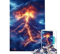 Rompecabezas para Adultos de 1000 Piezas Volcán en erupción con Rayos Difícil y desafiante Regalo Ideal para Mujeres Juguete Decorativo para Pared para Mayores de 14 años Juego 50x75cm