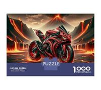 Rompecabezas para Adultos De 1000 Piezas Volcanic Motorcycle Adventure Rompecabezas para Adultos Juego De Ingenio para La Diversión Familiar Actividades Divertidas En Casa, 70x50cm/1000pcs
