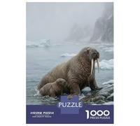 Rompecabezas para Adultos De 1000 Piezas Walrus Mother and Pup on Shore Rompecabezas para Adultos Juegos Relajantes Desafío Difícil Regalo De Cumpleaños, Regalos, 38x26cm/1000pcs