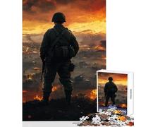 Rompecabezas para Adultos de 1000 Piezas Warzone Battlefield Juguetes para armar Regalos de Amigo Secreto Juego de ingenio Interesante Juego para Reducir el estrés tamaño 38x26cm