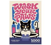 Rompecabezas para Adultos De 1000 Piezas Wash Your Paws Cat Art Rompecabezas para Adultos Juguetes Antiestrés Aliviador del Estrés Regalos De Cumpleaños Y Únicos 52x38cm/1000pcs