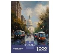 Rompecabezas para Adultos De 1000 Piezas Washington DC Art USA Rompecabezas para Adultos Juego De Ingenio Desafío Difícil Gran Regalo para Los Amantes De Los Juegos 38x26cm/1000pcs