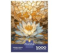 Rompecabezas para Adultos De 1000 Piezas Water Lily Golden Mosaic Rompecabezas para Adultos Juego De Ingenio Aliviador del Estrés Actividades Divertidas En Casa 38x26cm/1000pcs
