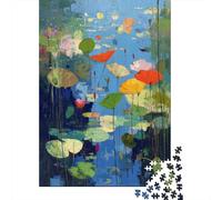 Rompecabezas para Adultos De 1000 Piezas Water Lily Pond Painting-14 Rompecabezas para Adultos Juego Práctico Alivia El Estrés Desafío Educativo 52x38cm/1000pcs